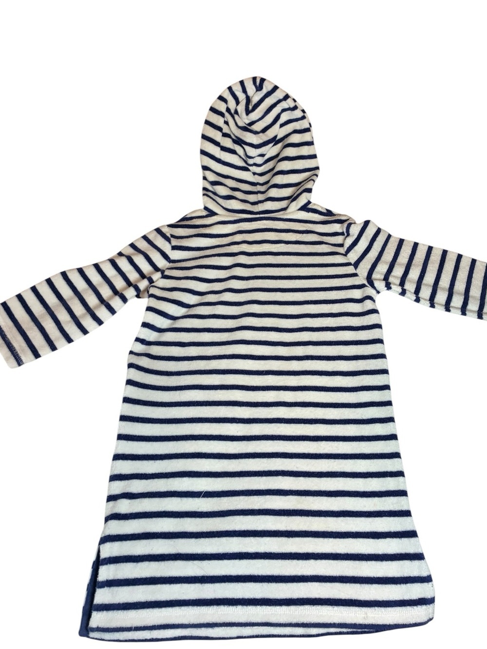 Mini Boden Terry Cloth Swim Coverup Rainbow Navy Striped Dress 3-4 Year - Picture 2 of 7